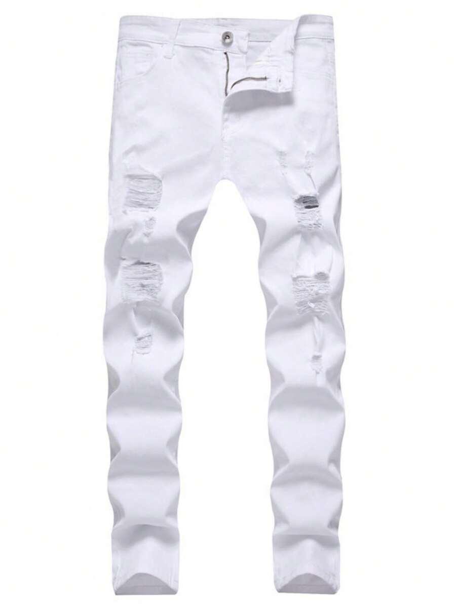 BIAŁE SPODNIE JEANS