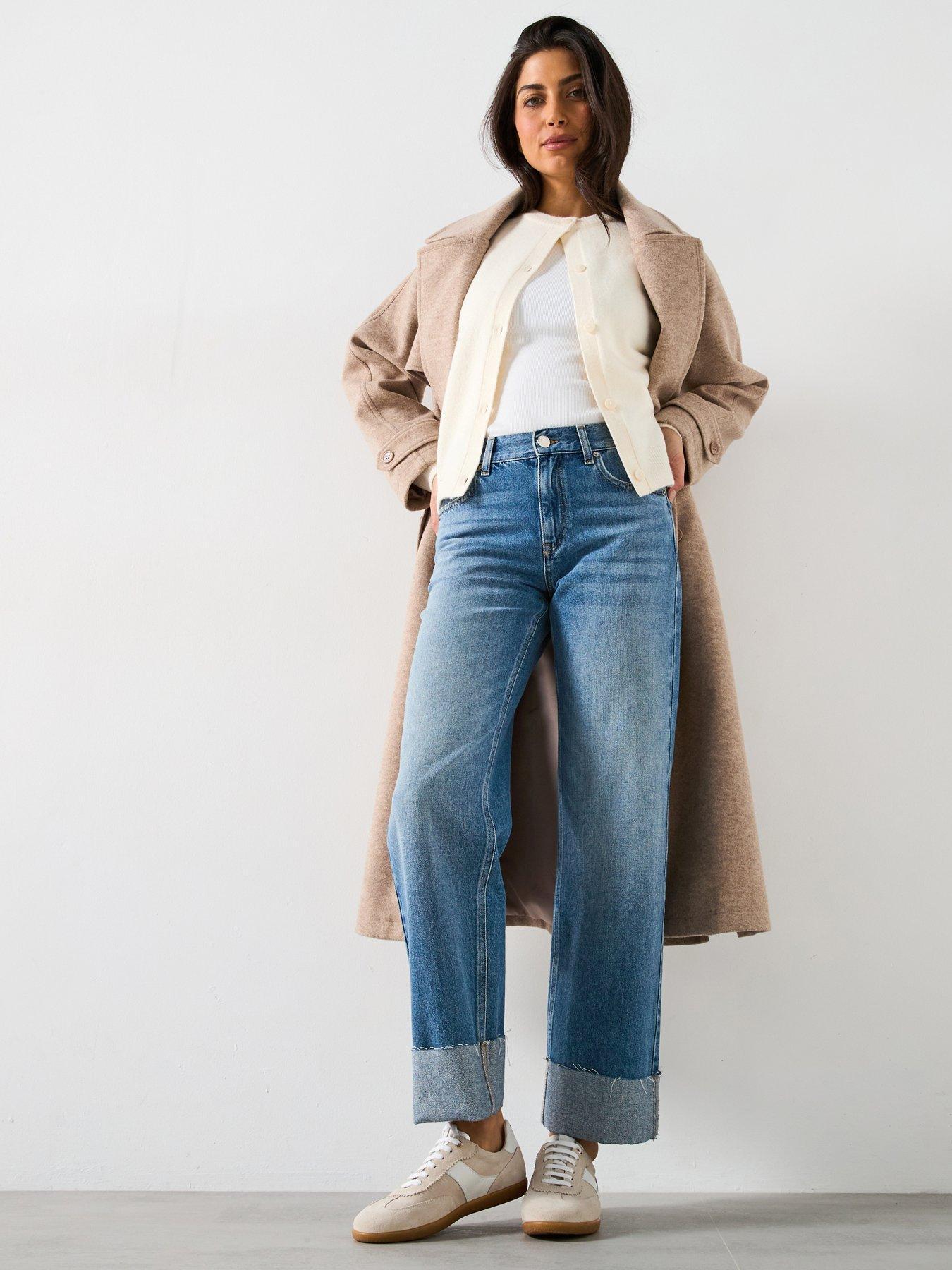 VERO MODA JEANSY Z PROSTYMI NOGAWKAMI 