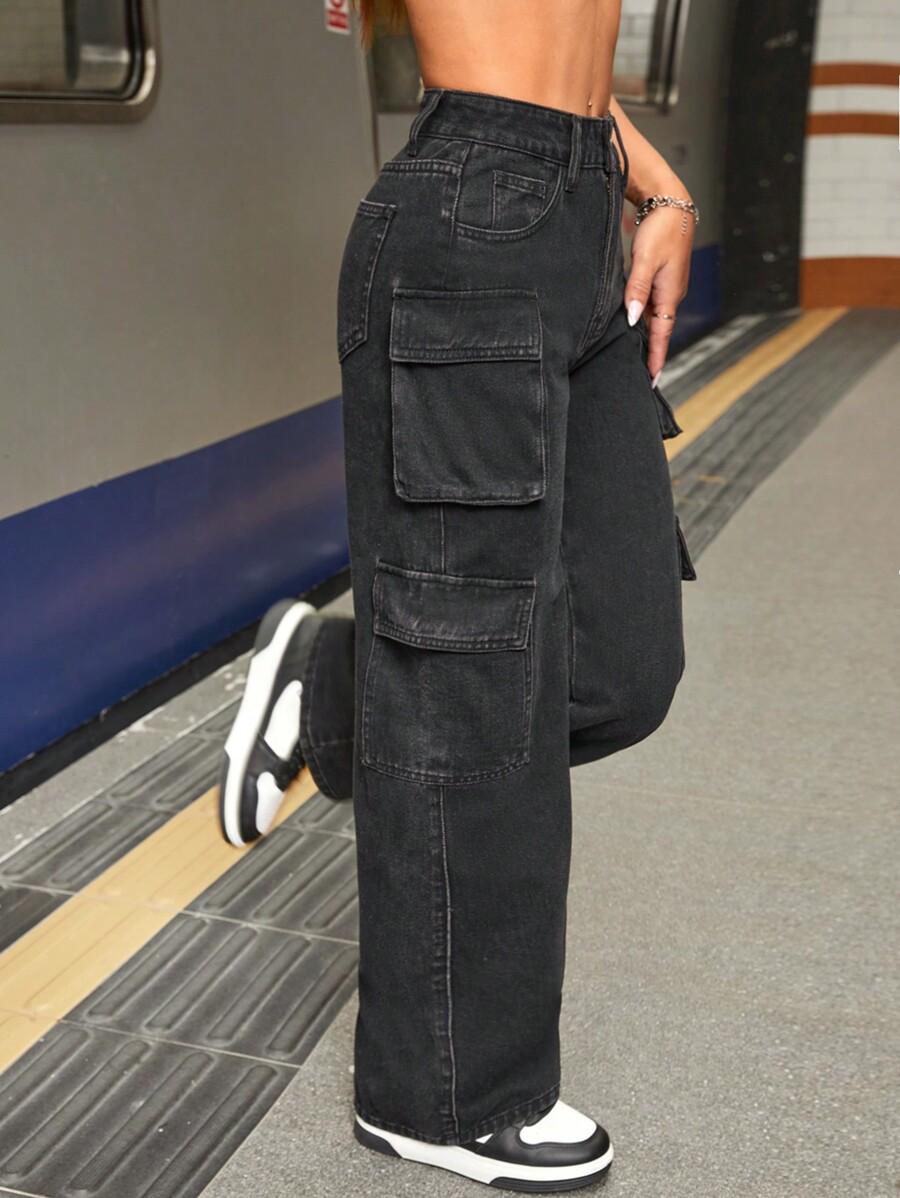 CZARNE SPODNIE JEANS