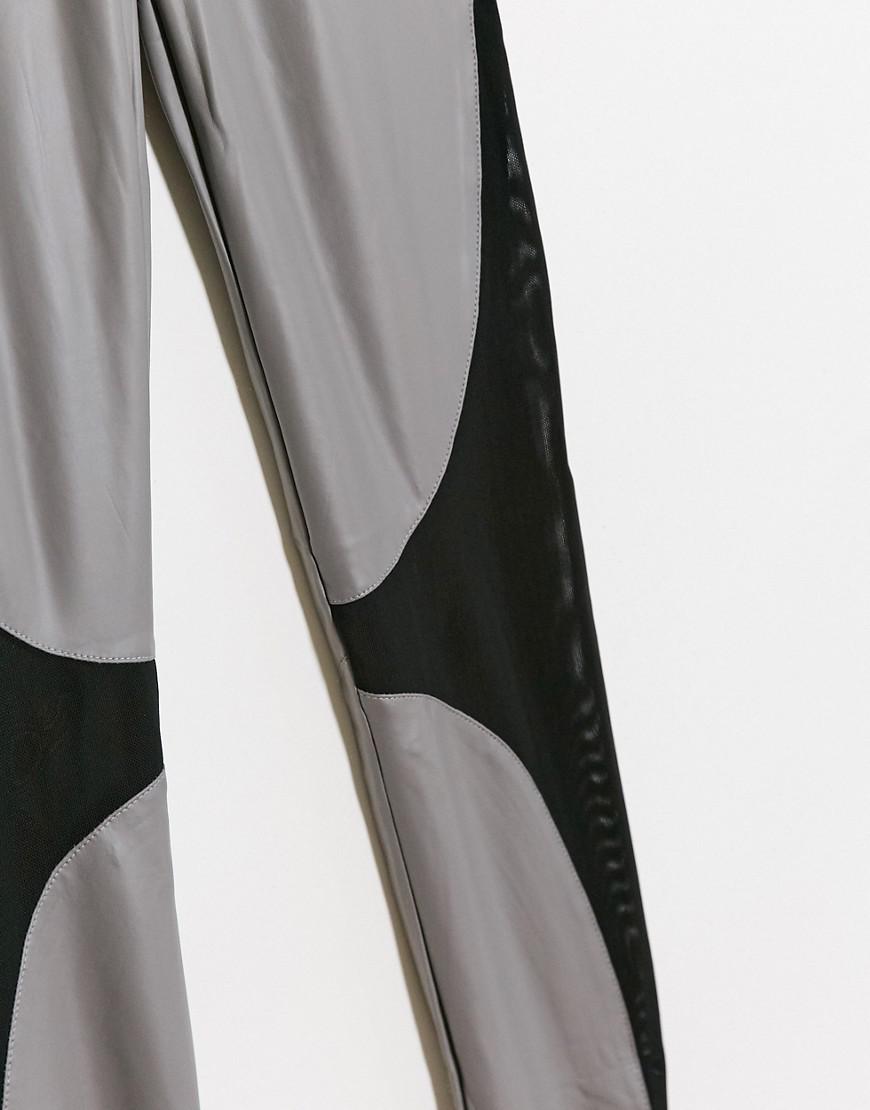 legginsy imitacja skóry łączenie