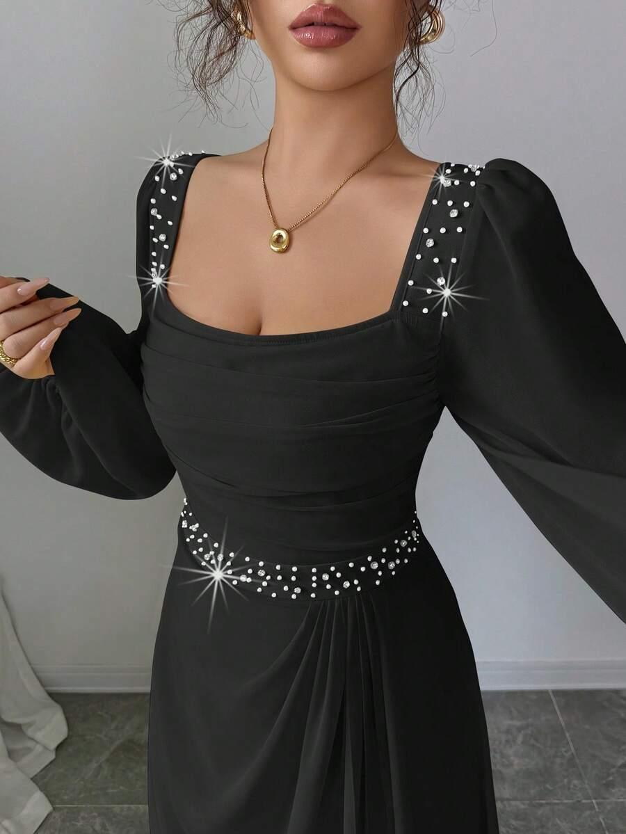 czarna maxi sukienka