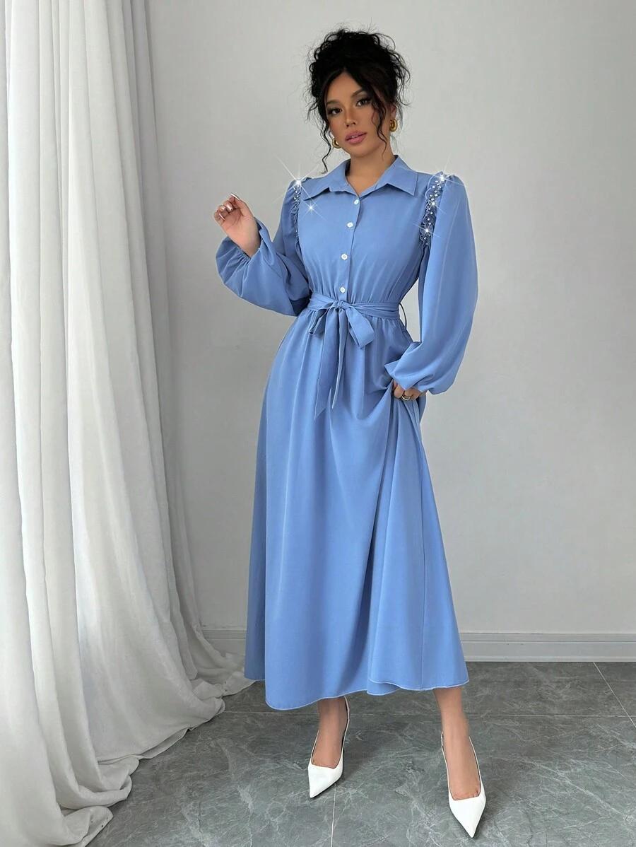 niebieska maxi sukienka