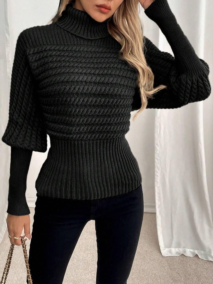 czarny sweter golf 