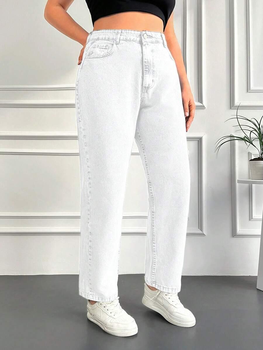 BIAŁE SPODNIE JEANS 