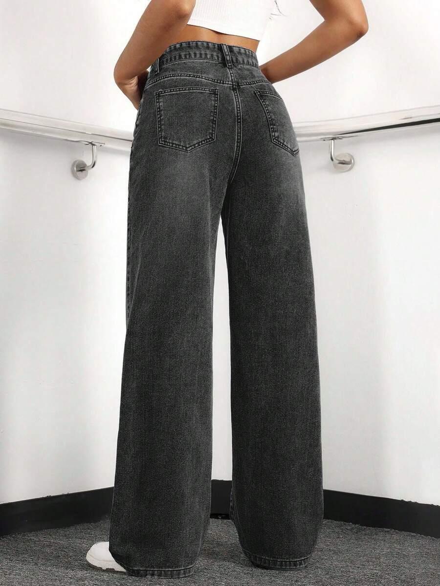 CZARNE SPODNIE JEANS