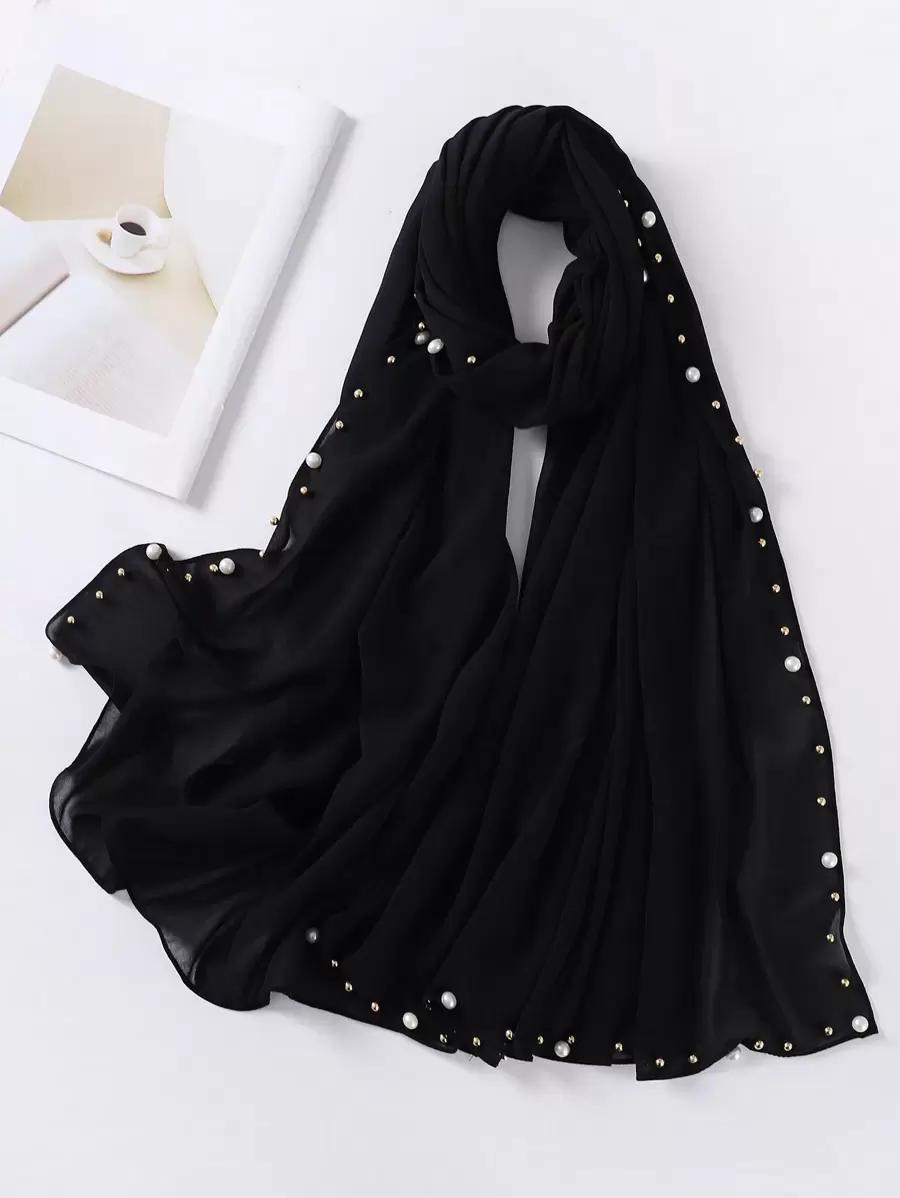 czarna chusta zdobienie