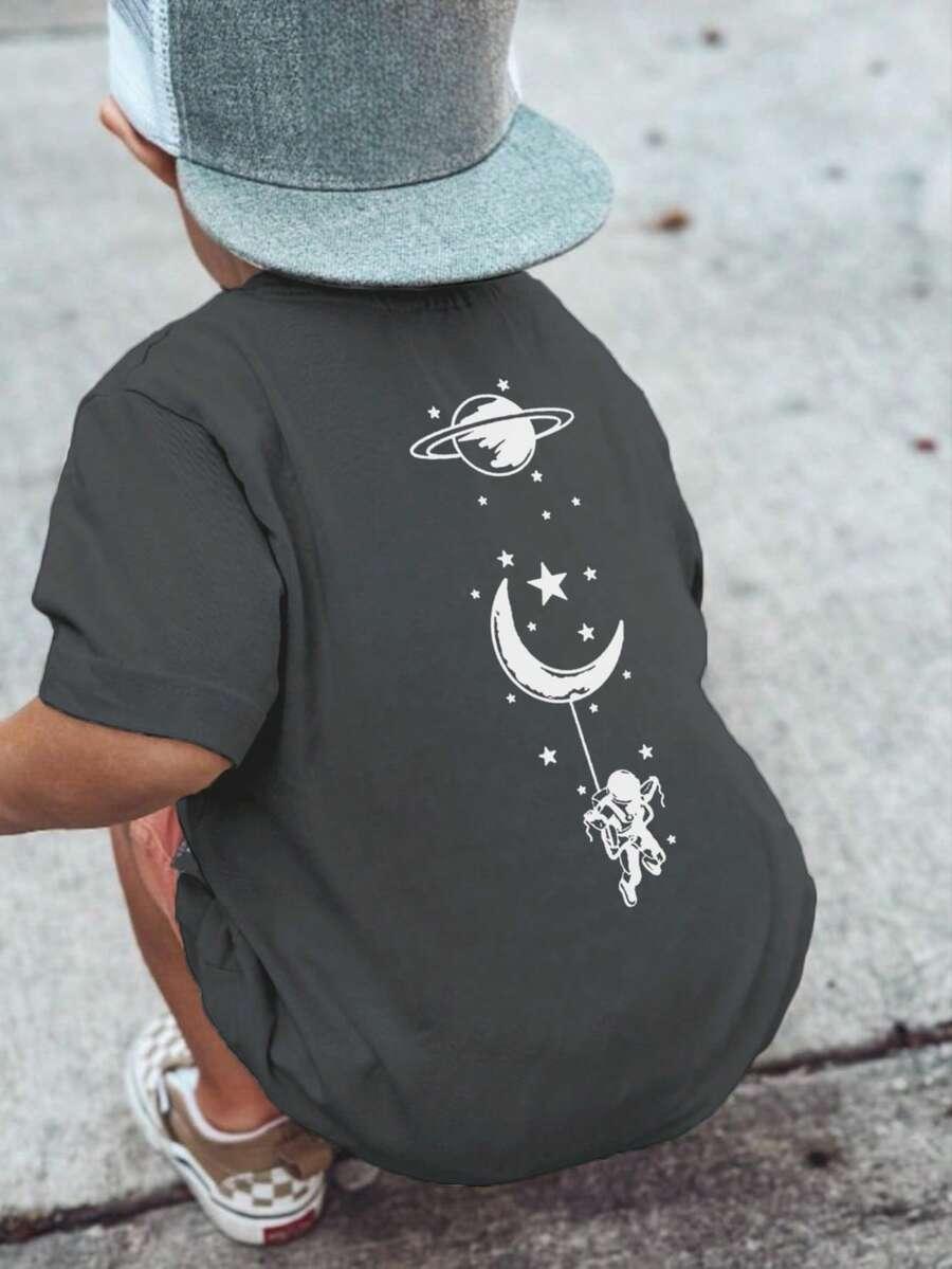 SZARY T-SHIRT NADRUK 