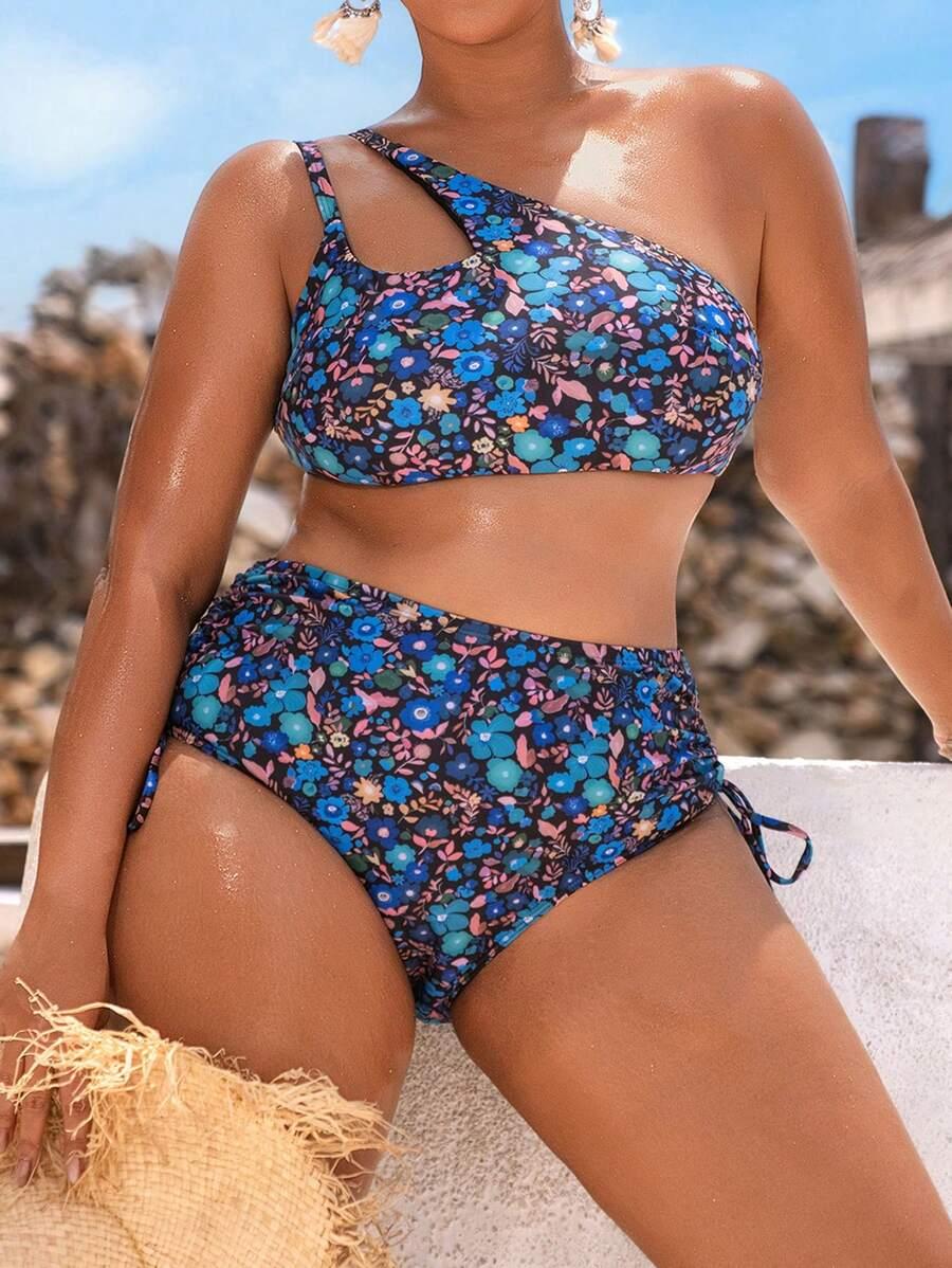 góra od bikini asymetria print