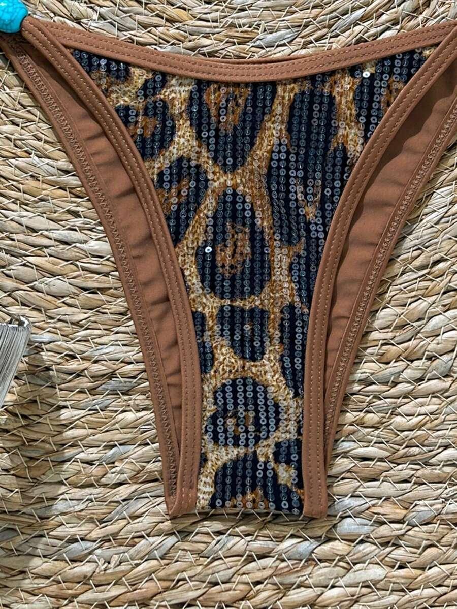 dwuczęściowy kostium kąpielowy animal print
