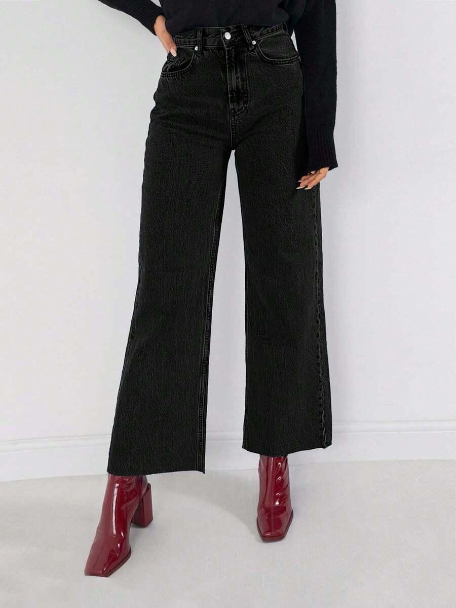 CZARNE SPODNIE JEANS