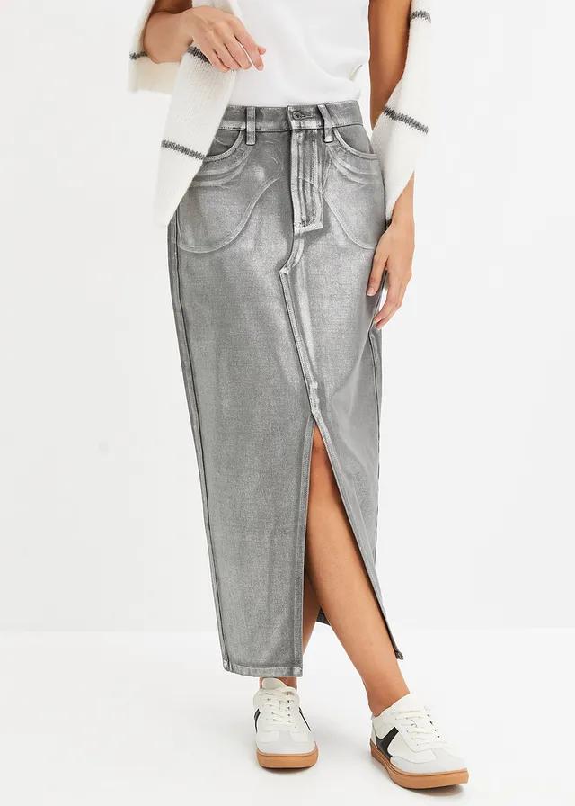 ELEGANCKA MAXI SPÓDNICA REGULAR BAWEŁNIANA Z ZAMKIEM