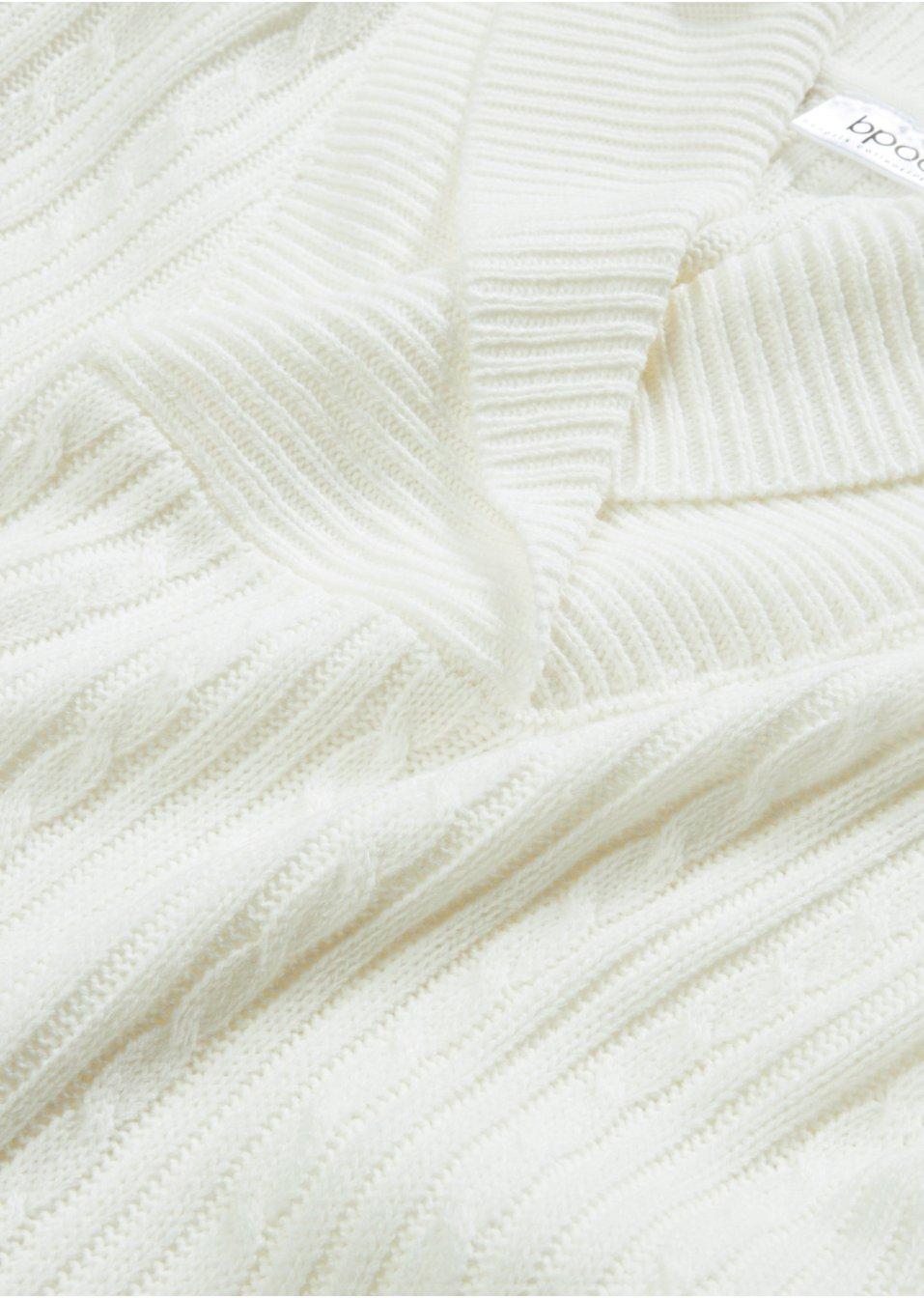 BIAŁY SWETER V-NECK
