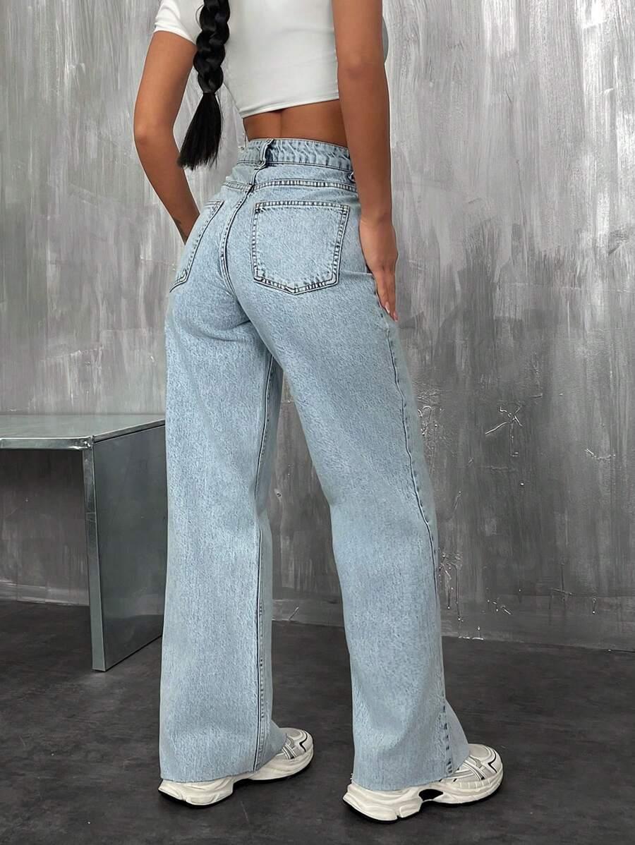 NIEBIESKIE SPODNIE JEANS WYSOKI STAN 