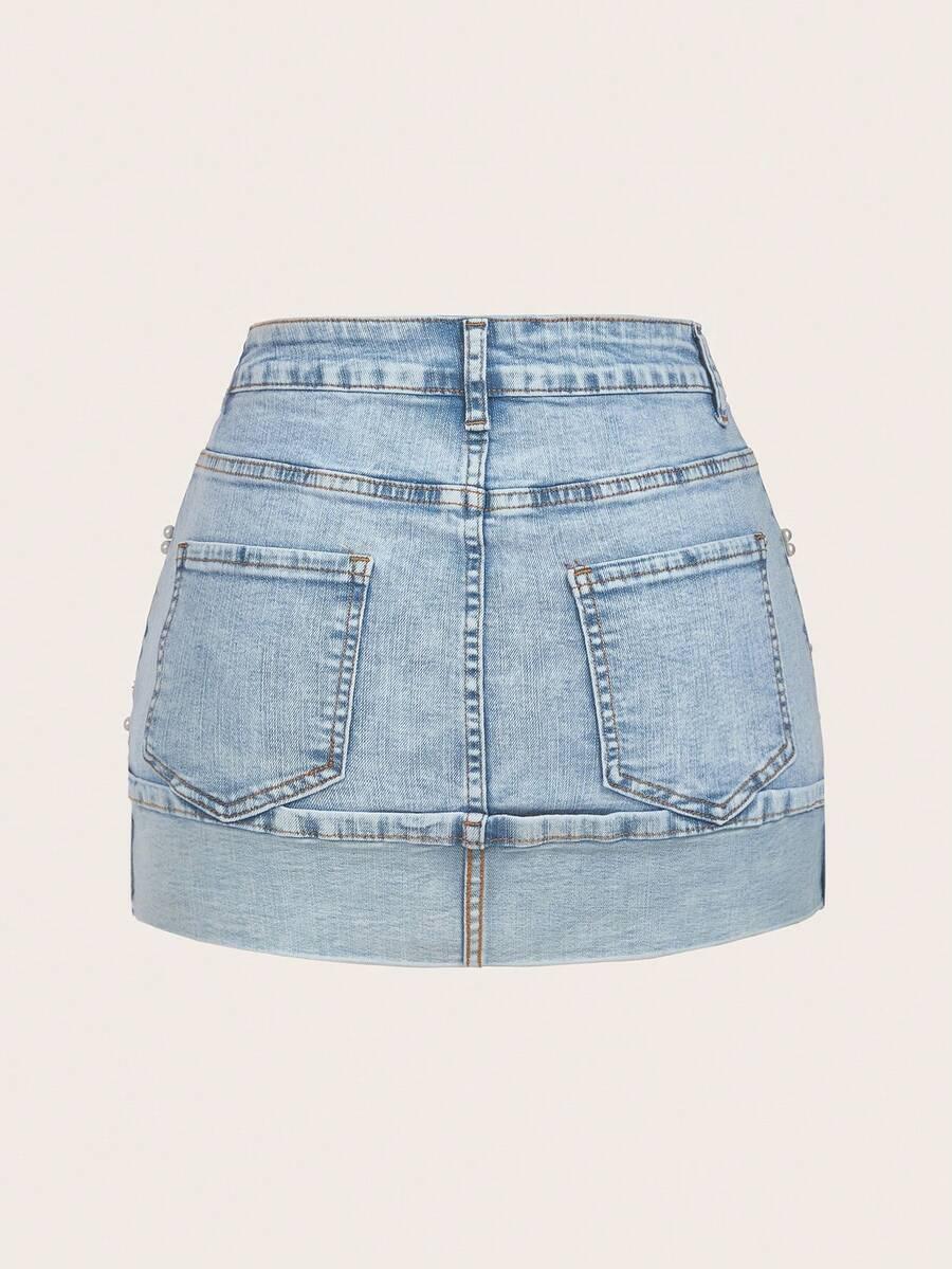 MINI SPÓDNICA JEANS ZDOBIENIA