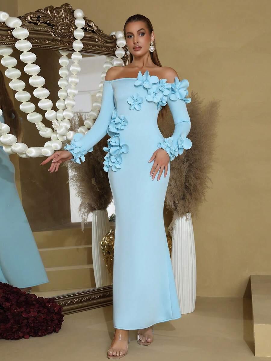 niebieska maxi sukienka