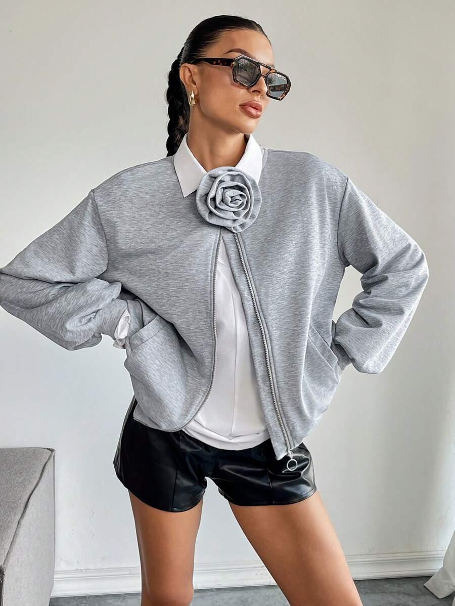 szara bluza bomber