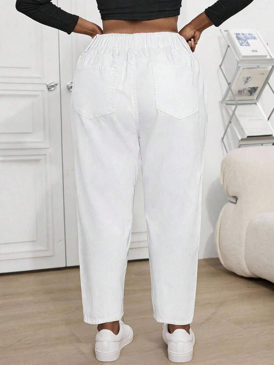 BIAŁE SPODNIE JEANS