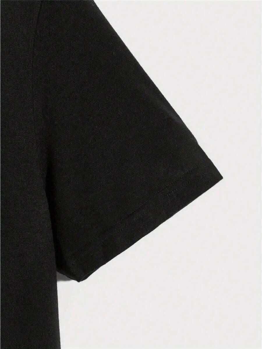 czarny t-shirt nadruk