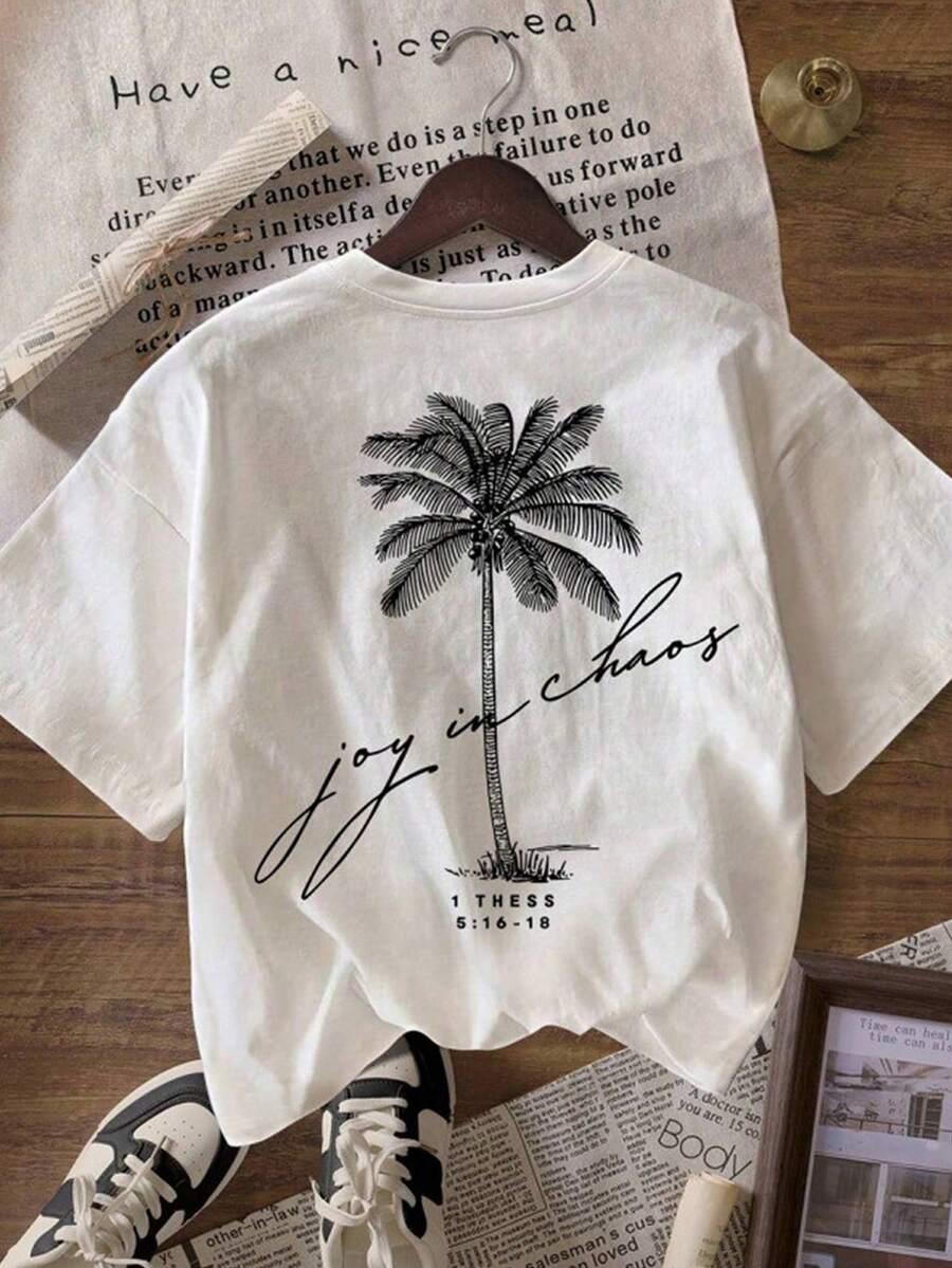 biały t-shirt print