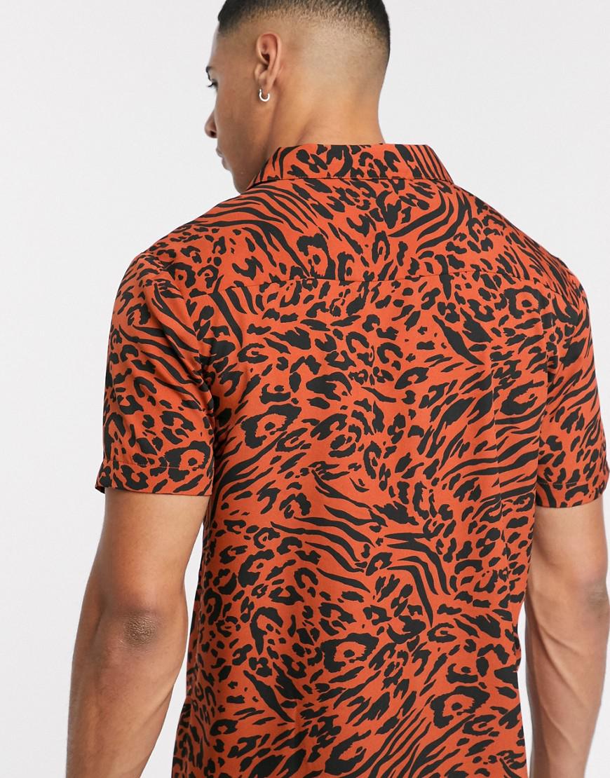 koszula krótki rękaw animal print
