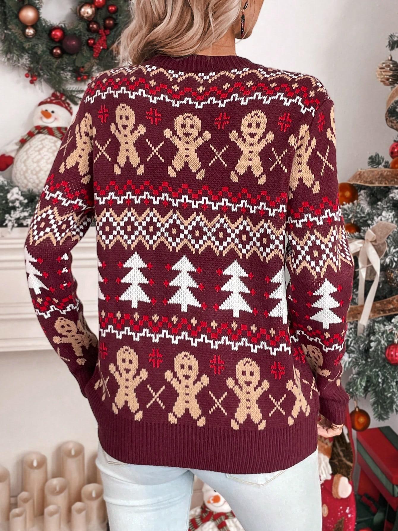 SWETER DZIANINOWY ŚWIĄTECZNY WZÓR 