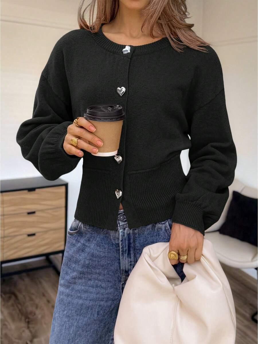 CZARNY SWETER KARDIGAN
