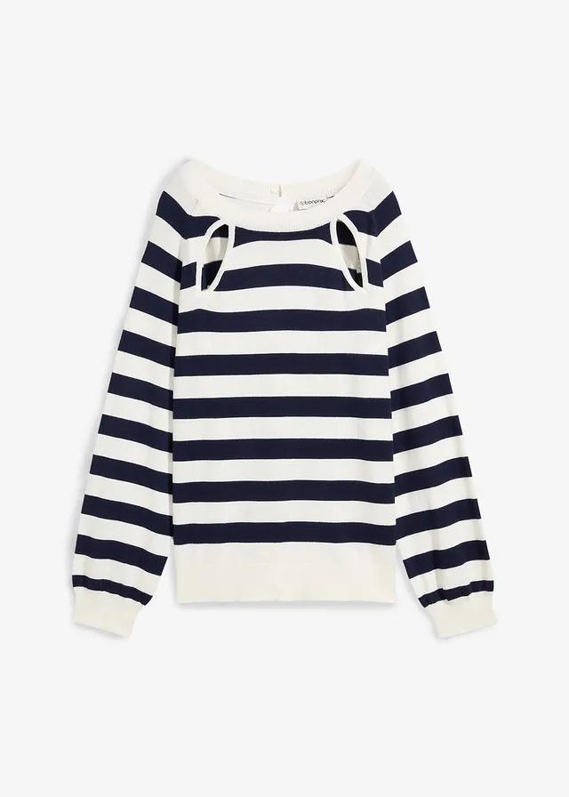 SWETER Z WISKOZY W PASKI 