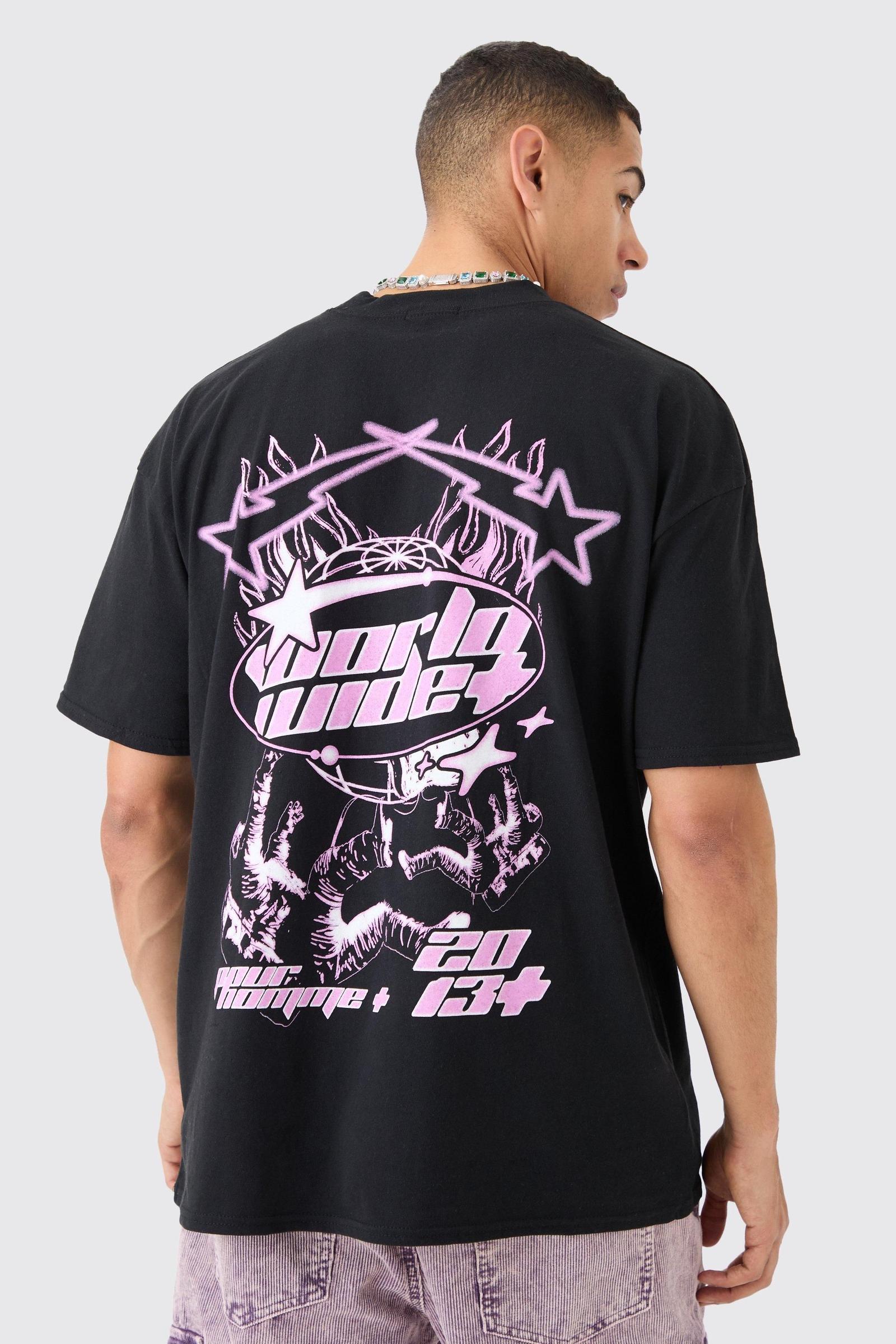 czarny t-shirt print 