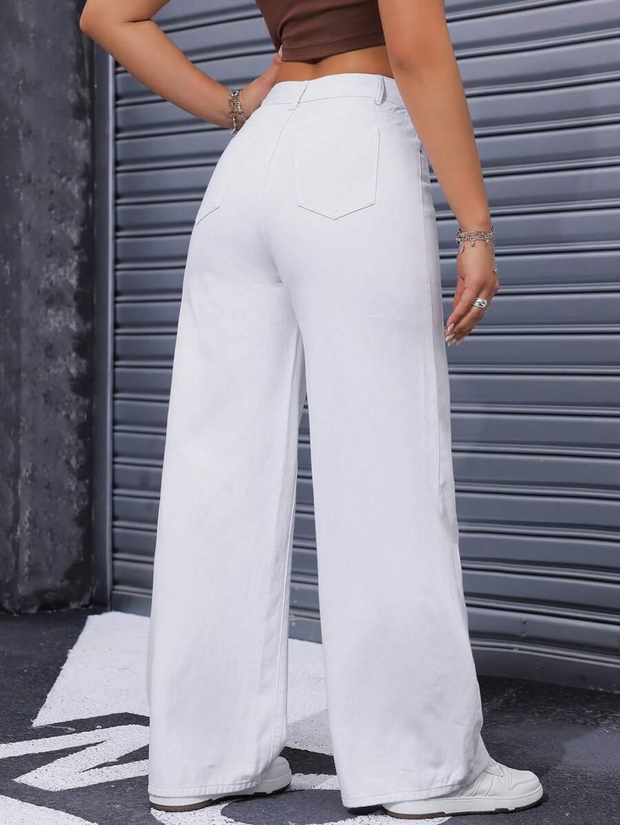 BIAŁE SPODNIE JEANS