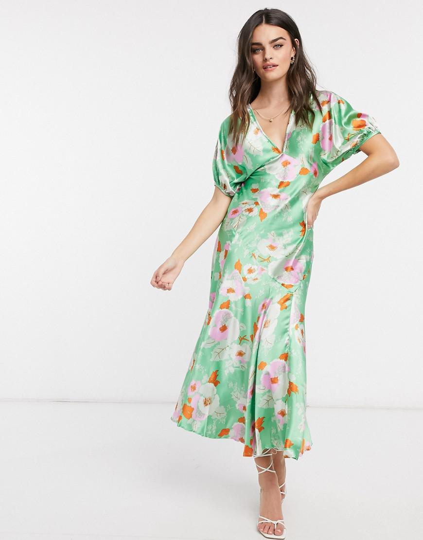 midi sukienka v-neck