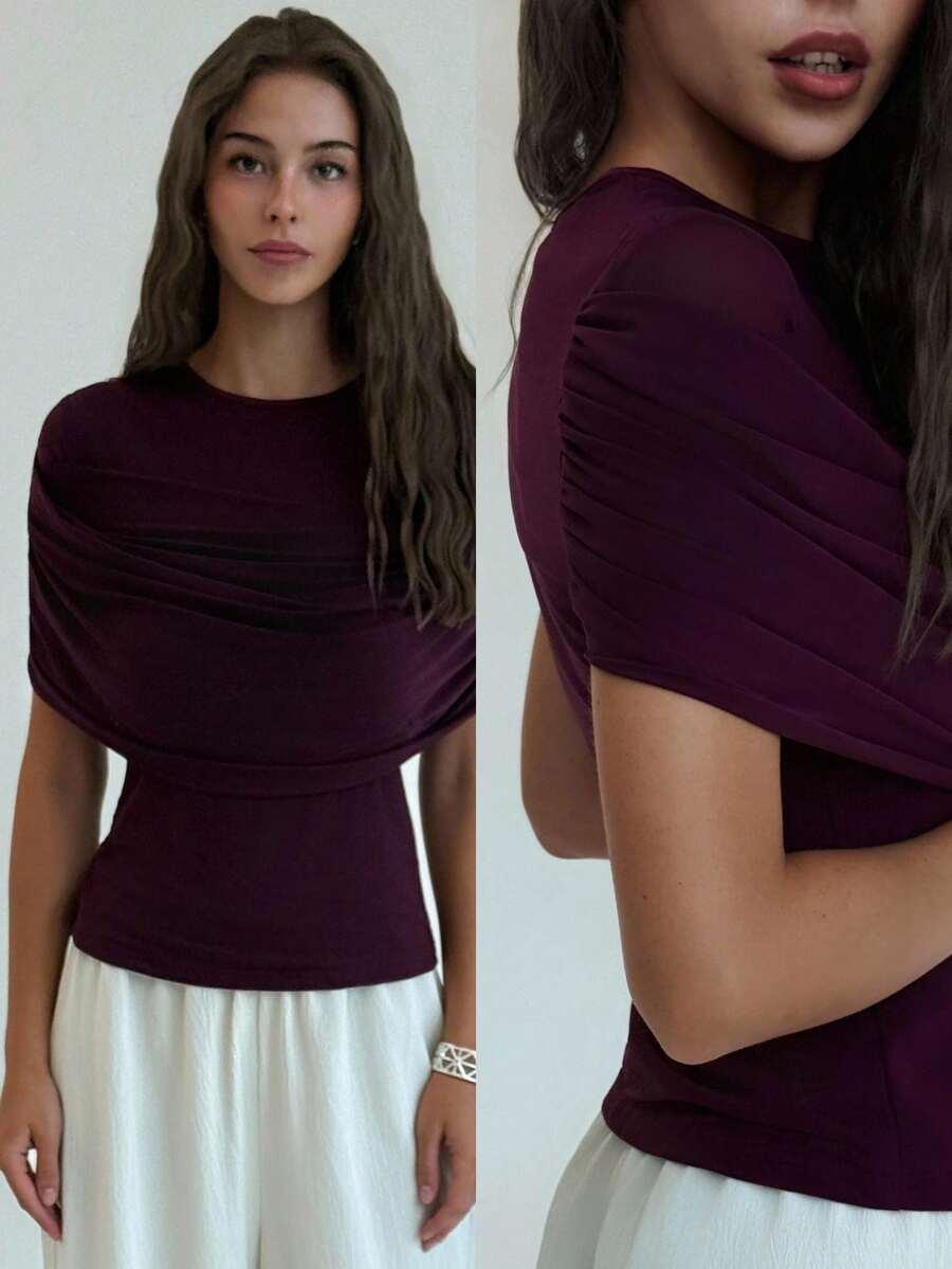 fioletowy top casual
