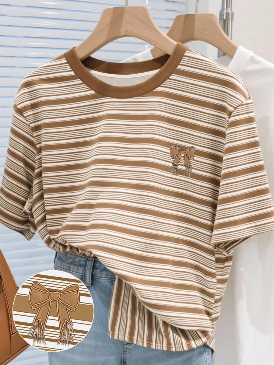 T-SHIRT paski haft