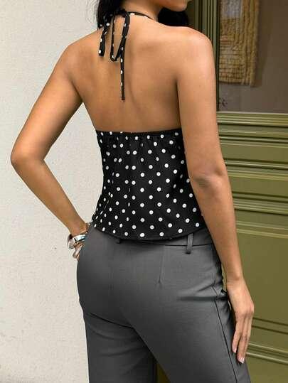 top groszki wiązanie na szyi