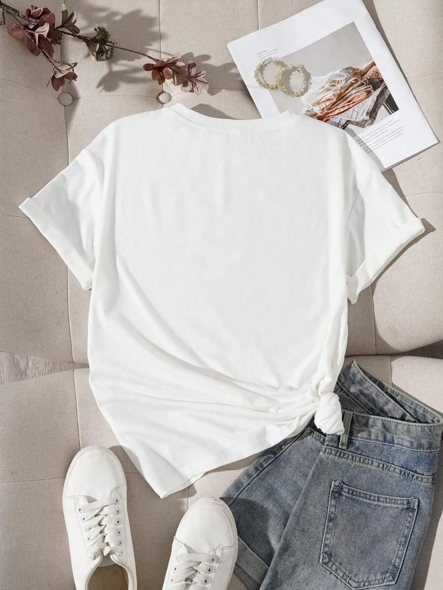 biały t-shirt print