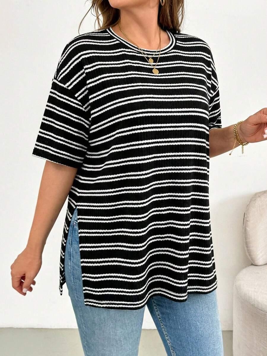 bluzka w paski oversize