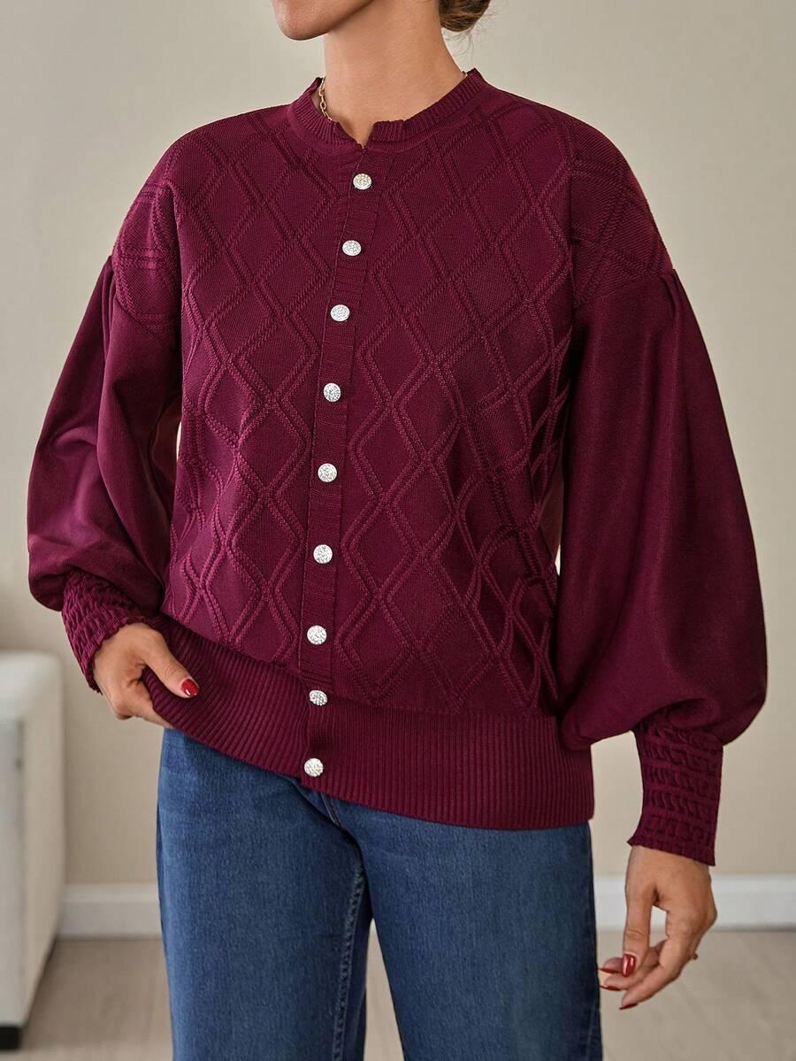 CZERWONY SWETER KARDIGAN 