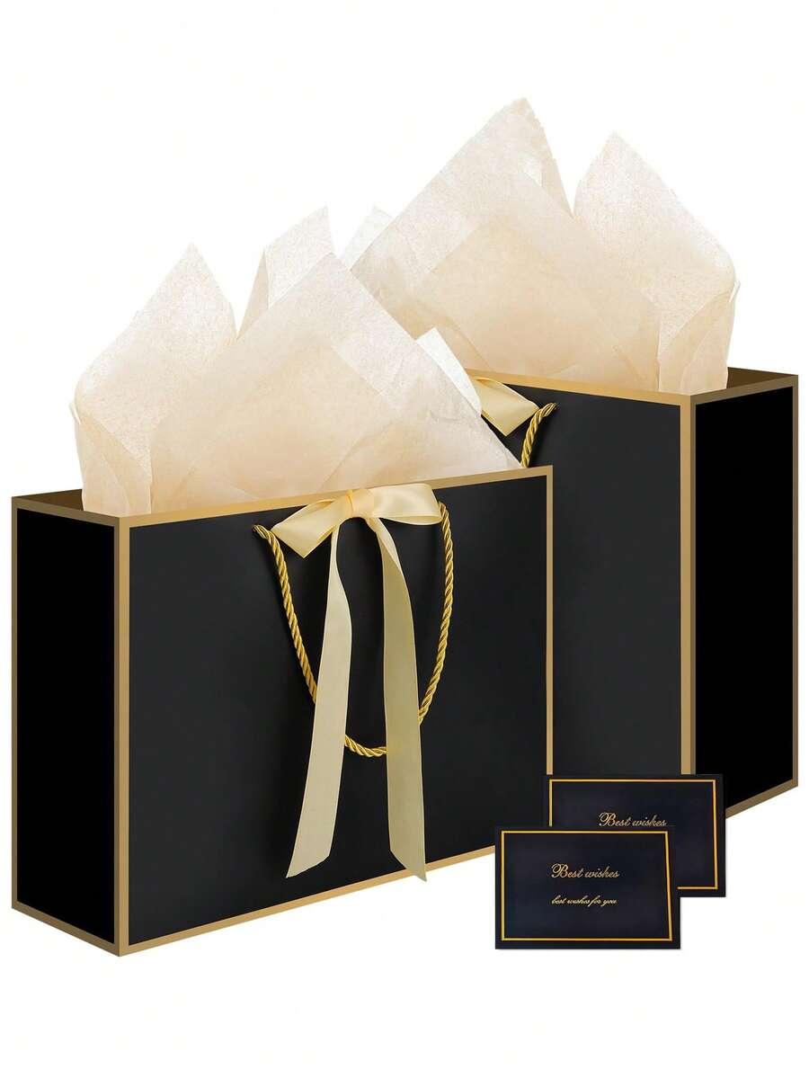 czarna torebka prezentowe 2-pack 