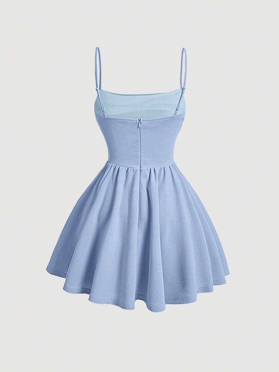 NIEBIESKA SUKIENKA MINI