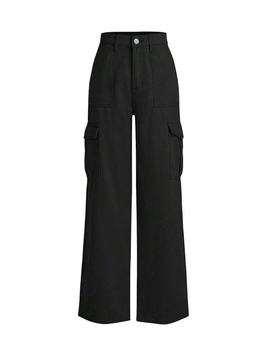 CZARNE SPODNIE JEANS KIESZENIE