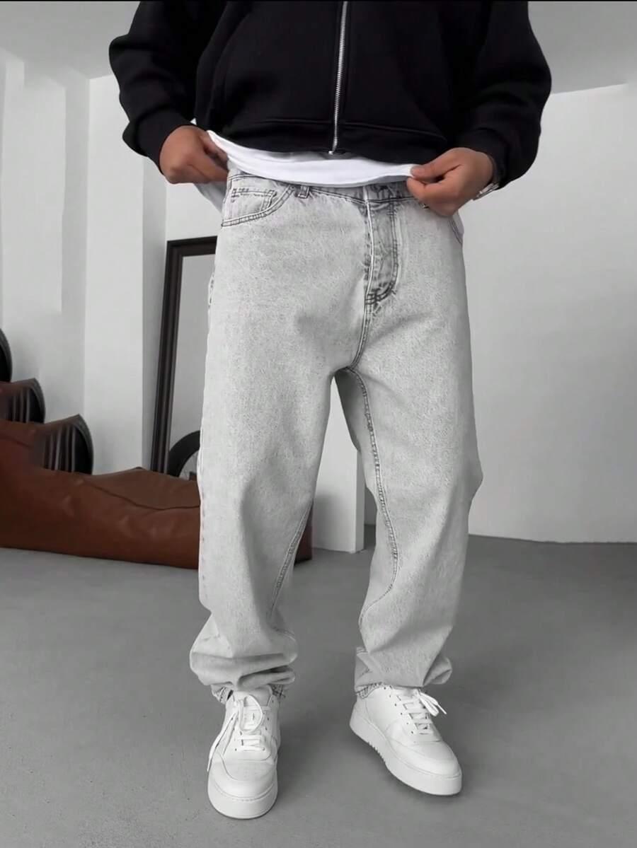 SZARE SPODNIE JEANS 