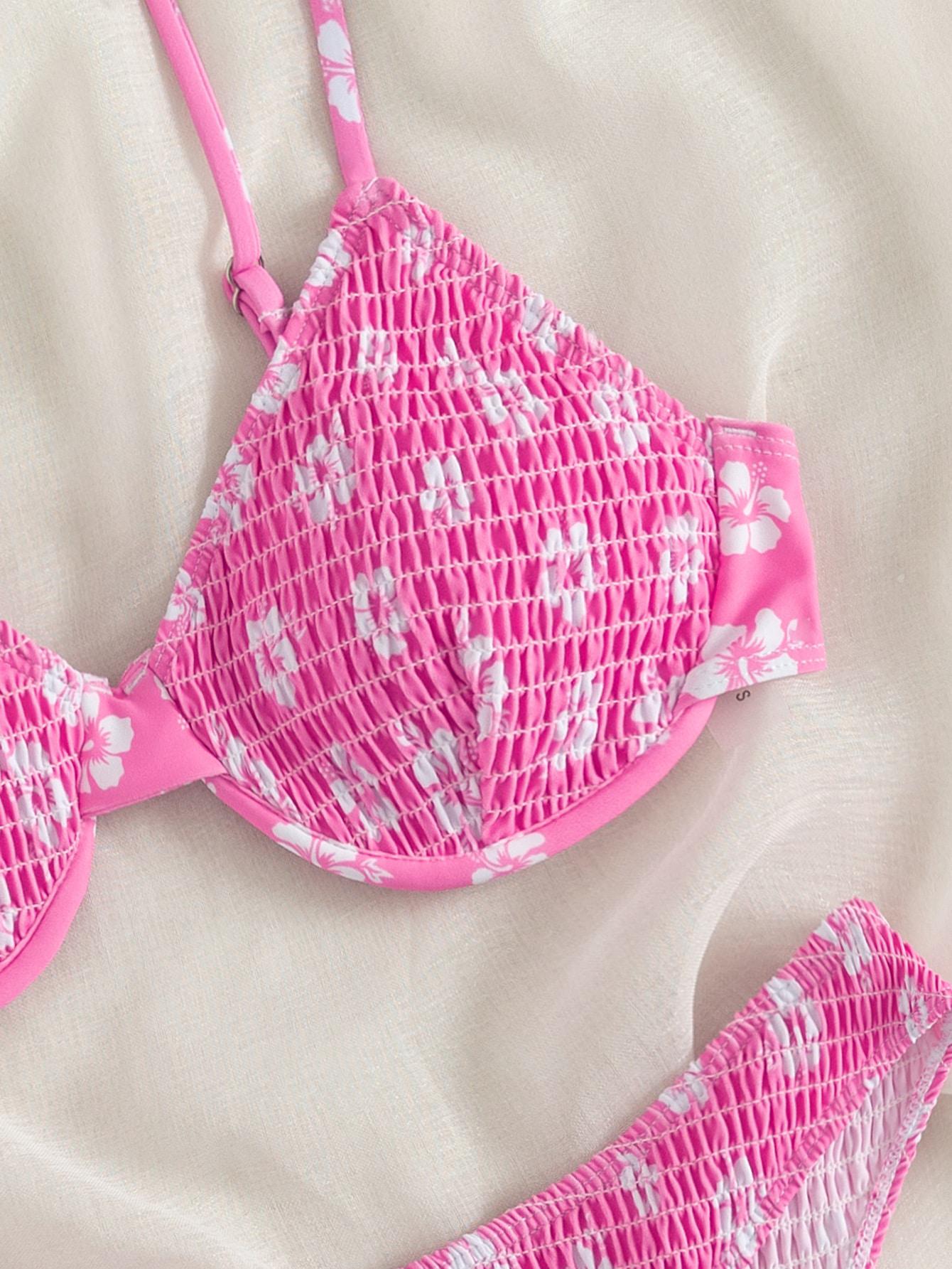 różowa góra od bikini wiązanie