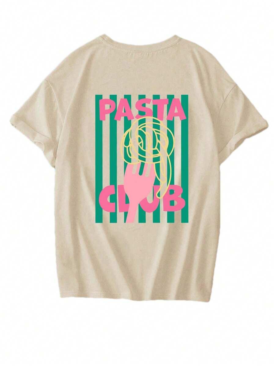t-shirt okrągły dekolt nadruk