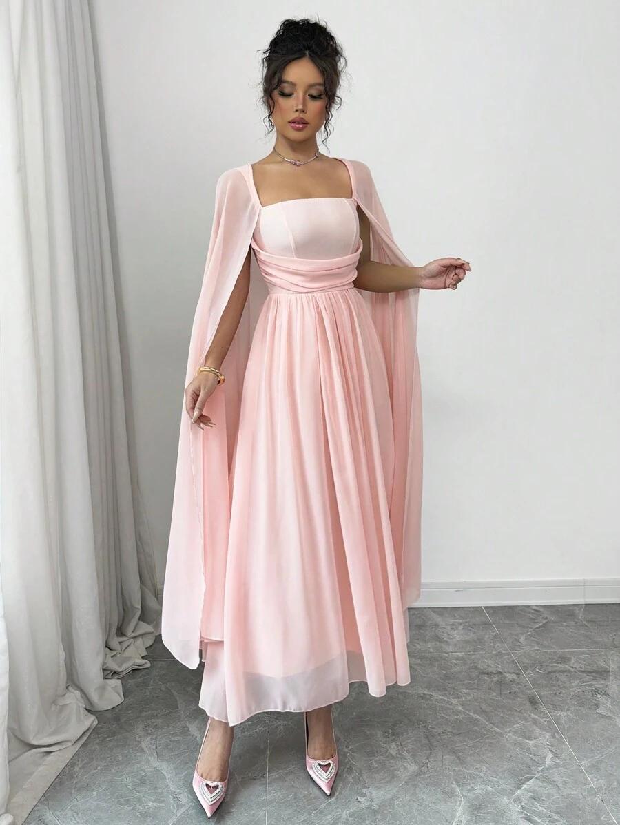ELEGANCKA SUKIENKA MIDI ROZKLOSZOWANA 