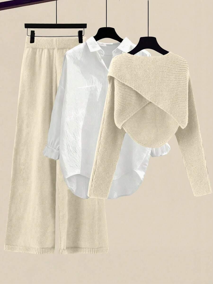 komplet sweter spodnie