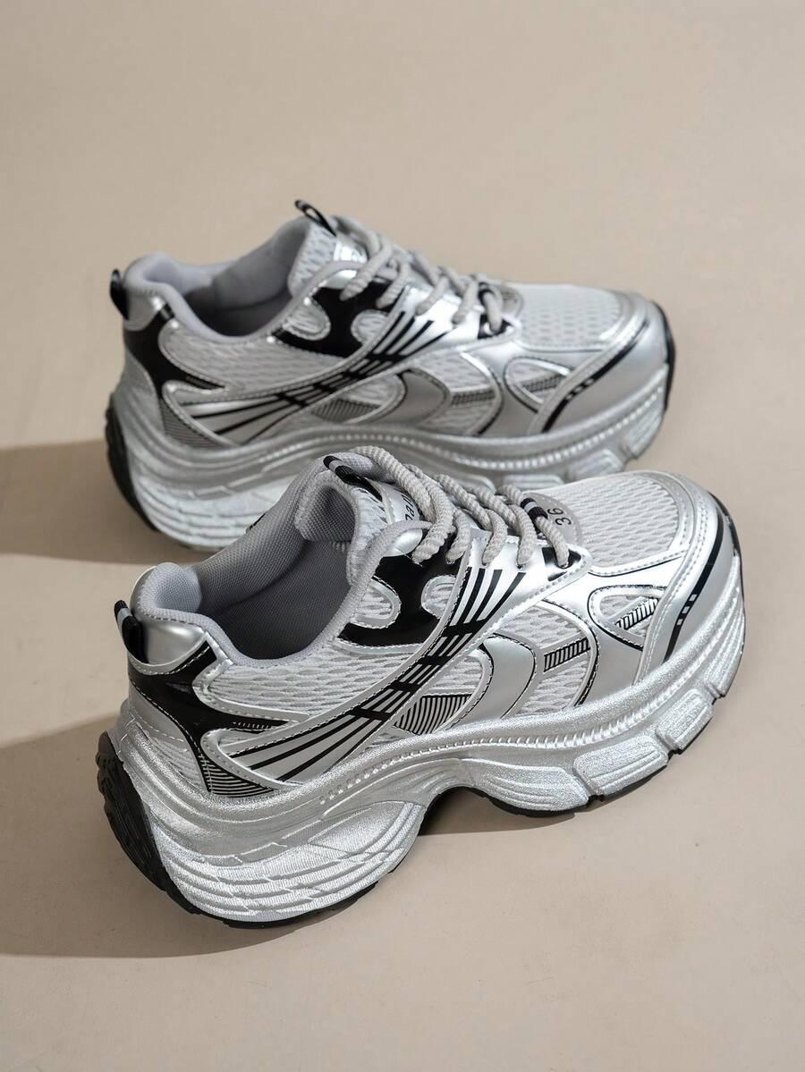 srebrne buty sportowe