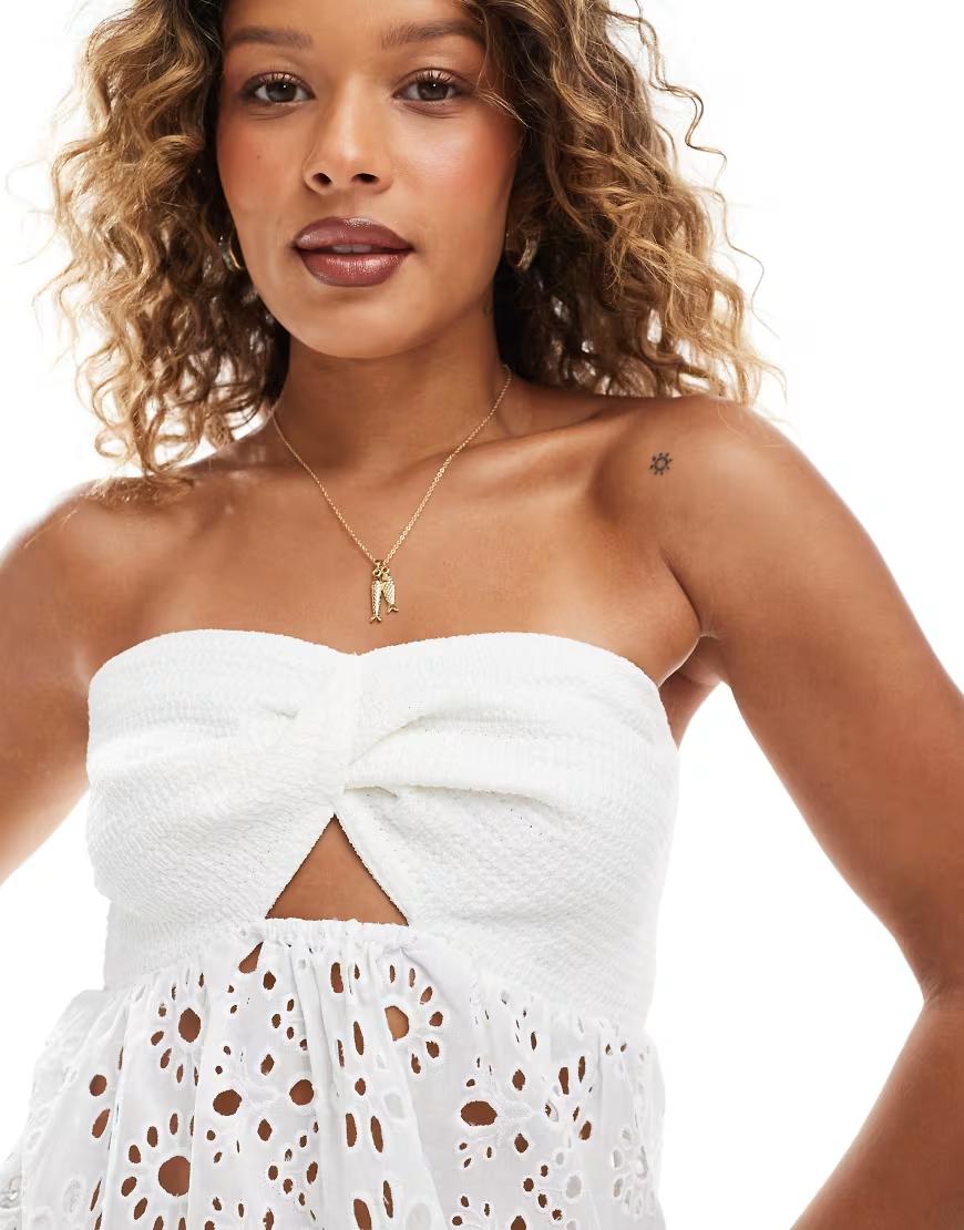 biały top bandeau