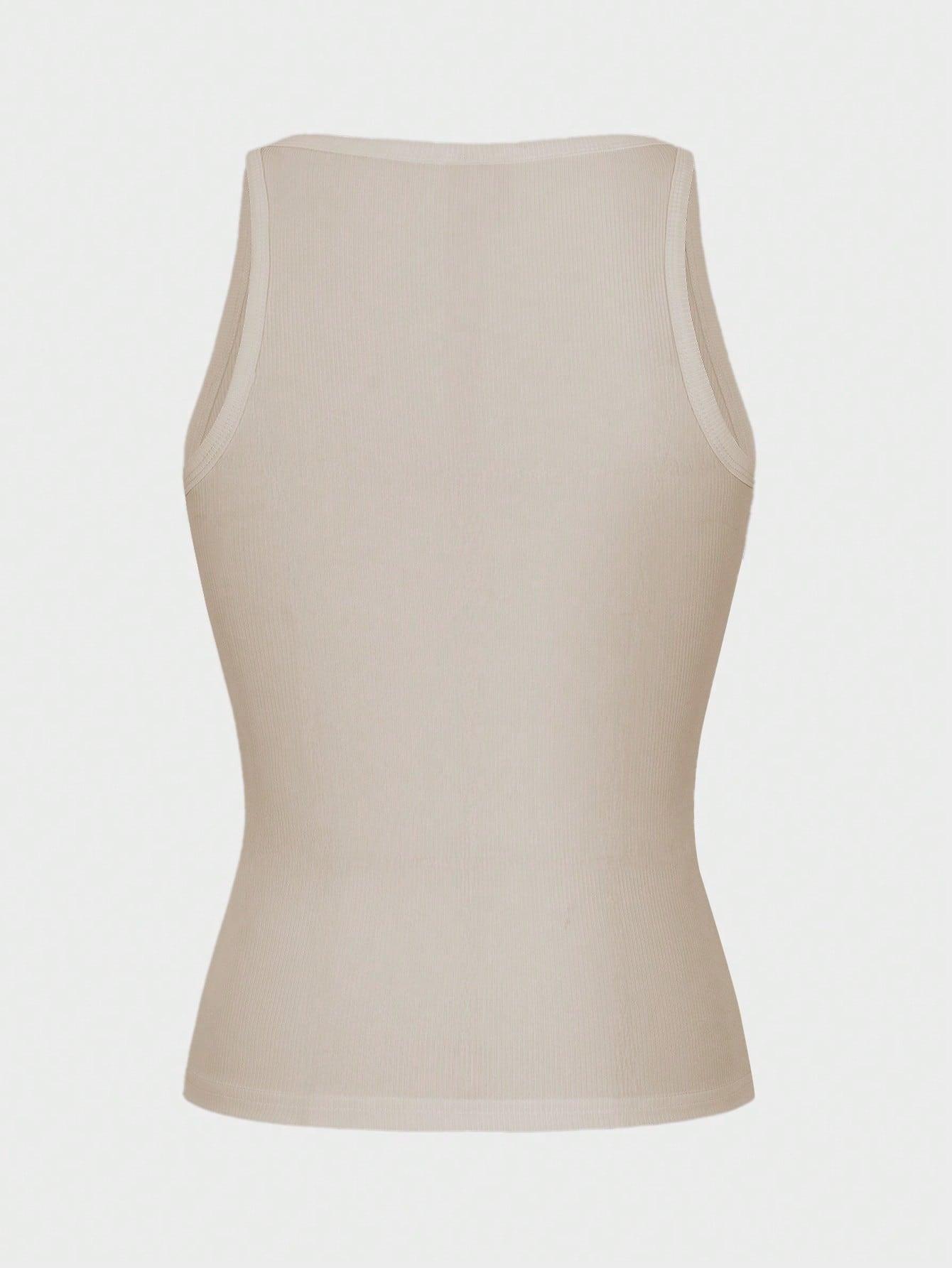 beżowy top casual