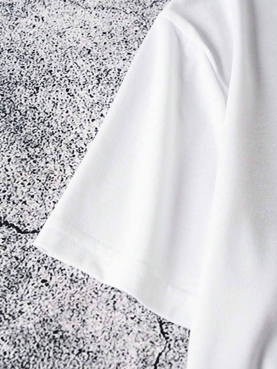 biały t-shirt print