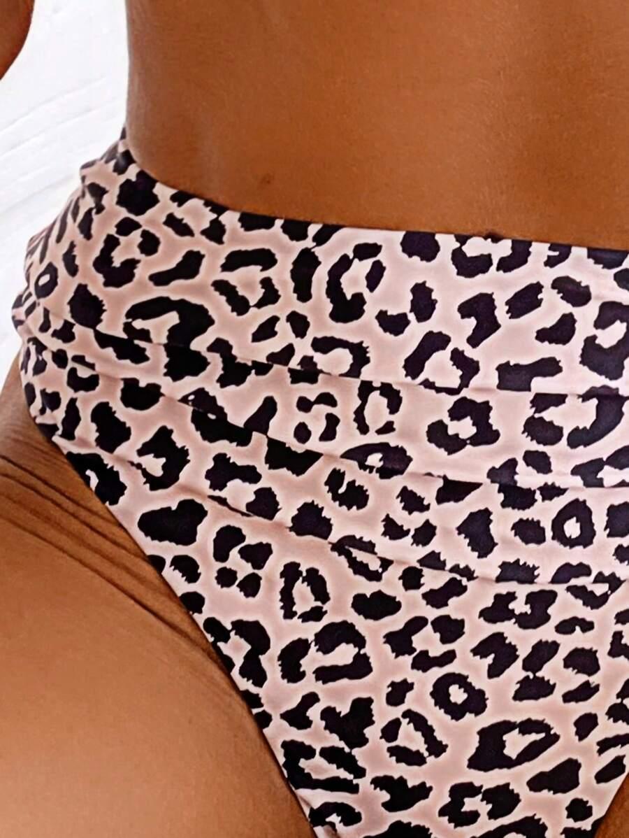 asymetryczny komplet bikini animal print