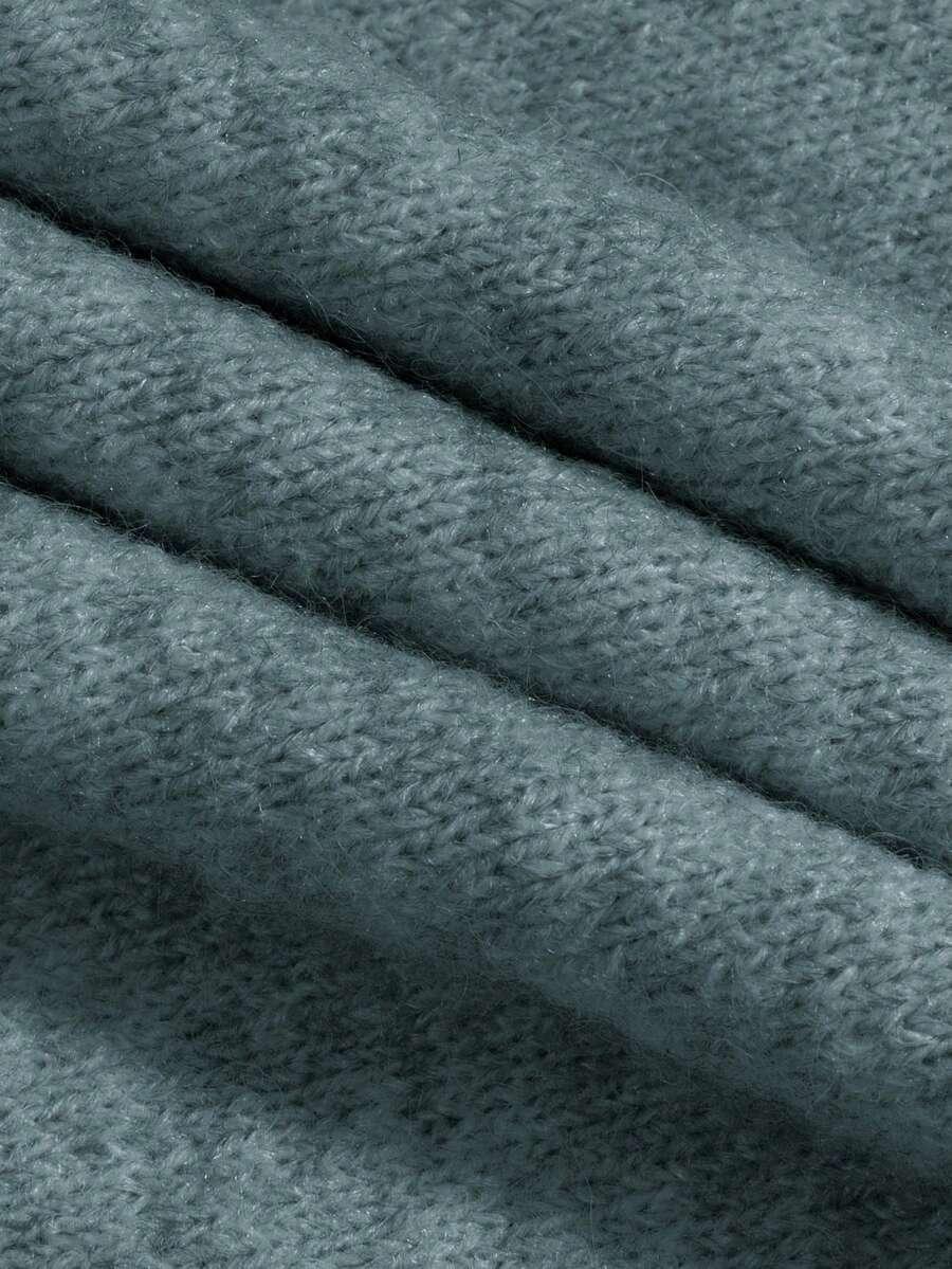 ZIELONY DZIANINOWY SWETER 